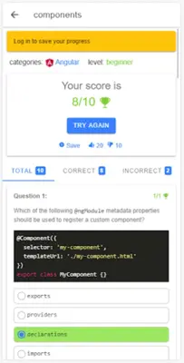 Angular Tests and Quizzes android App screenshot 12