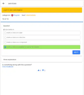 Angular Tests and Quizzes android App screenshot 3