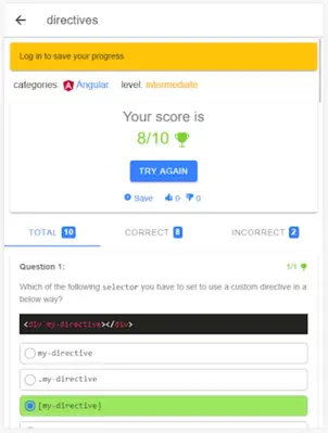 Angular Tests and Quizzes android App screenshot 7